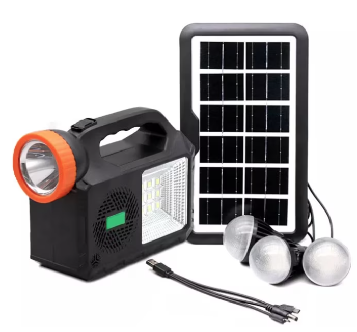 Kit solar de iluminare GD Times GD 102 cu 3 becuri radio